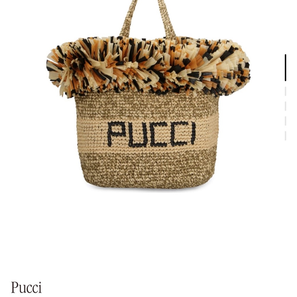 Emilio Pucci Tan and Black Woven Tote